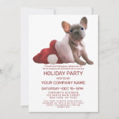 Red French Bulldog Santa Hat Corporate Holiday Kaart (Voorkant)
