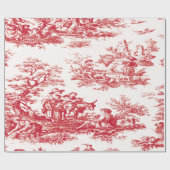 Red French Country Toile Cadeaupapier (Vlak)