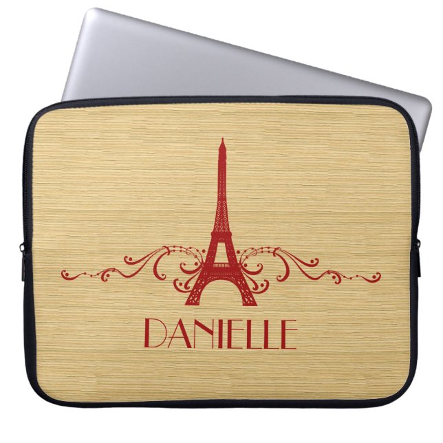 Red French Flourish laptop hoes (Voorkant)