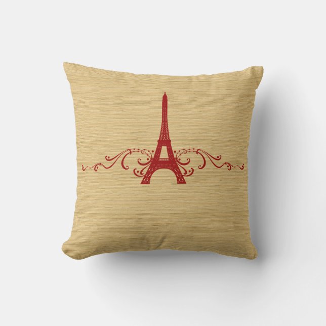 Red French Flourish Pillow Kussen (Voorkant)