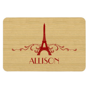 Red French Flourish Premium Magnet Magneet