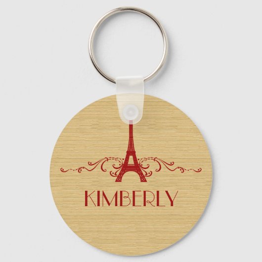 Red French Flourish Sleutelhanger (Voorkant)