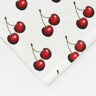 Red Fresh Sweet Cherries Fleece Deken