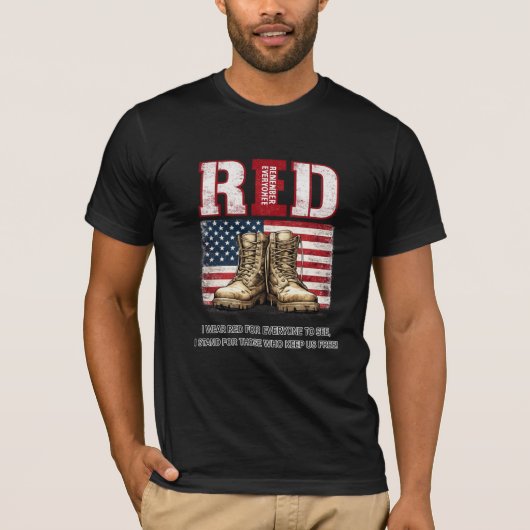 RED Friday Combat Boots T-Shirt  (Voorkant)