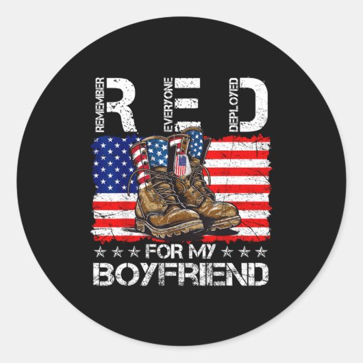 Red friday for my boyfriend remember everyone depl ronde sticker (Voorkant)