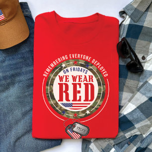 RED FRIDAY Militaire Familie Soldaat Naam Hond Tag T-shirt