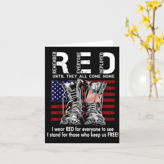 Red Friday Suprt Our Troops Until They All Come Ho Kaart (Gele Bloem)