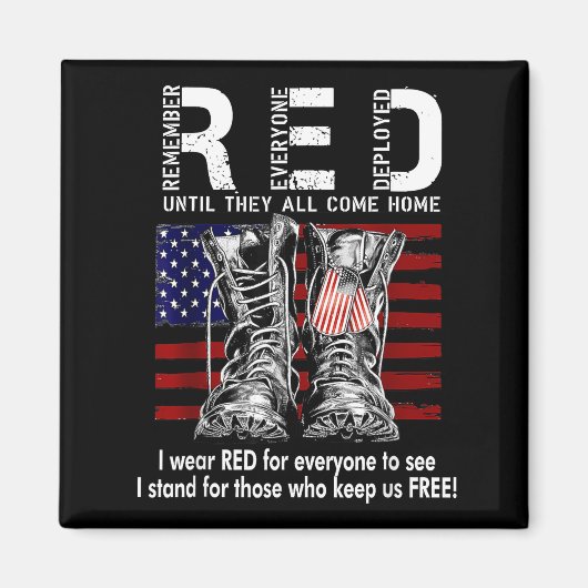 Red Friday Suprt Our Troops Until They All Come Ho Magneet (Voorkant)