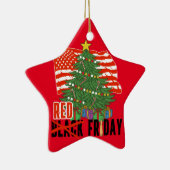 RED Fridays Christmas Tree Military US Flag Keramisch Ornament (Rechts)