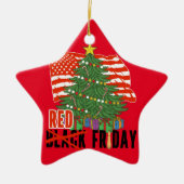 RED Fridays Christmas Tree Military US Flag Keramisch Ornament (Voorkant)