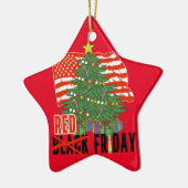 RED Fridays Christmas Tree Military US Flag Keramisch Ornament (Links)