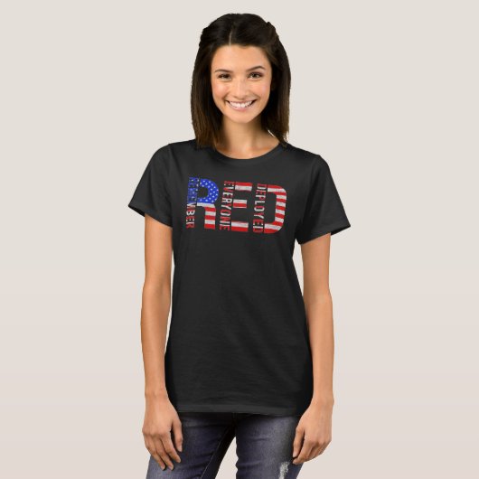 Red Fridays Herinner je dat iedereen Amerikaanse F T-shirt (Voorkant volledig)