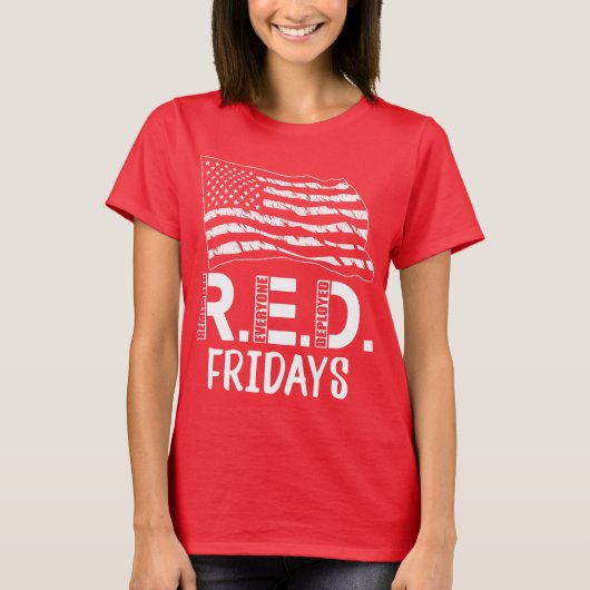 RED Fridays weet dat iedereen militair heeft ingez T-shirt (Voorkant)