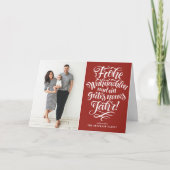 Red Frohe Weihnachten Calligrafie Foto Feestdagen Kaart (Voorkant)