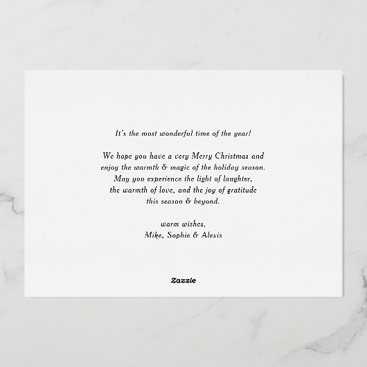 Red Frohe Weihnachten Calligrafie Foto Folie Feestdagenkaart (Achterkant)