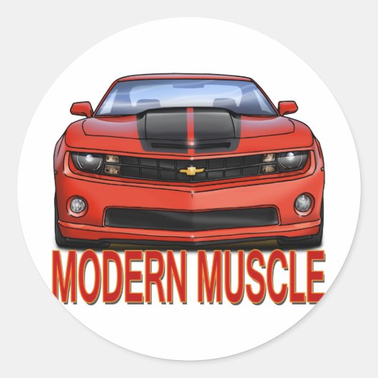 RED_FRONT_CAMARO.png Ronde Sticker (Voorkant)