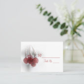 Red Frosty Berries Winter Wedding Place Kards Plaatskaartje (Staand voorkant)