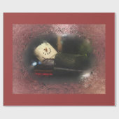 Red Frosty S'mores Snowman Cadeaupapier (Vlak)
