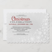 Red Frosty Snowflakes-kerstfeest Kaart (Voorkant)