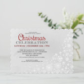Red Frosty Snowflakes-kerstfeest Kaart (Staand voorkant)