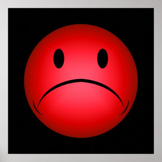 Red Frownie Face Poster (Voorkant)