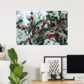 Red Frozen Berries Winterseizoen Poster Wall Art (Thuiskantoor)