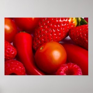 Red Fruit and Vegetables Print/Poster Poster