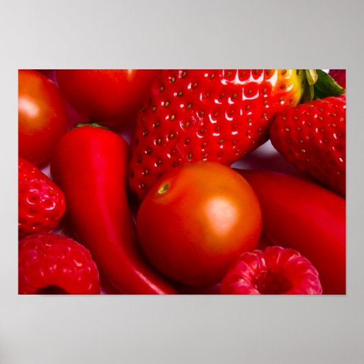 Red Fruit and Vegetables Print/Poster Poster (Voorkant)