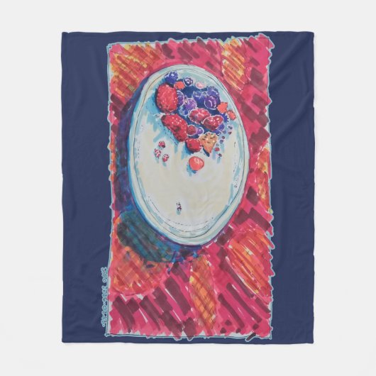 Red Fruits Bowl Fleece Deken (Voorkant)