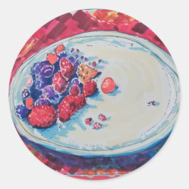 Red Fruits Bowl Ronde Sticker