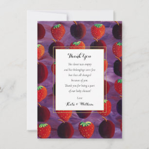 Red Fruits Country Baby shower / Sprinkle Poem Bedankkaart