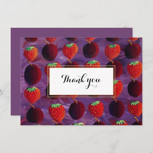 Red Fruits Country Elegant Dank u Bedankkaart (Voorkant / Achterkant)