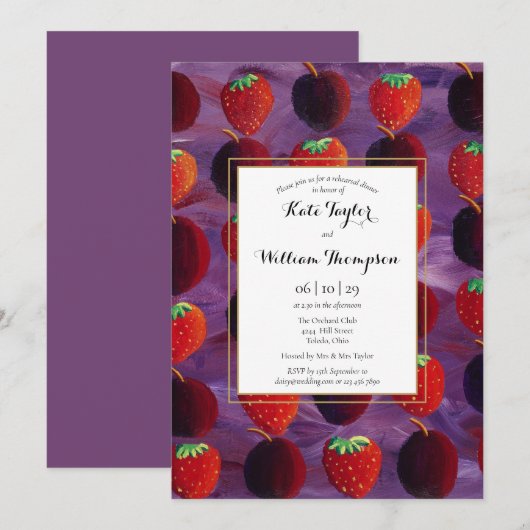 Red Fruits Country Elegant repetitie diner Kaart (Voorkant / Achterkant)