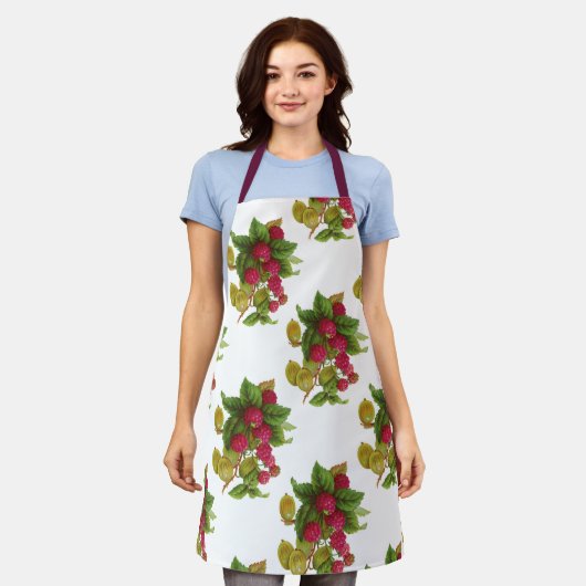 RED FRUITS/RASPBERRIES CANVAS TAS SCHORT (Gedragen)