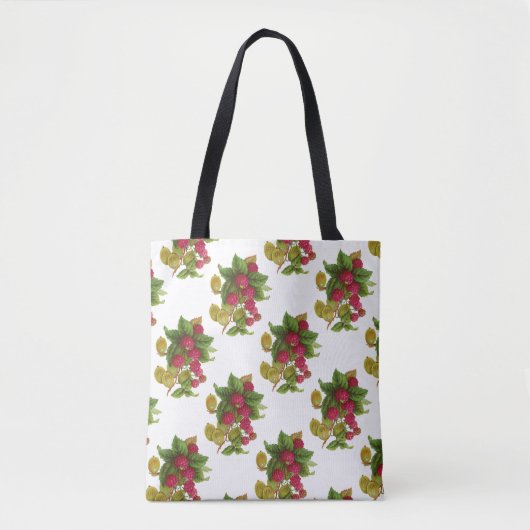 RED FRUITS/RASPBERRIES TOTE BAG (Voorkant)