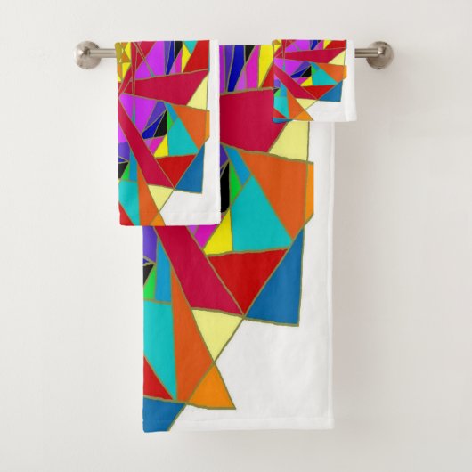 Red Fuchsia Oranje Geel Groen Blauw Violet Bad Handdoek (Insitu)