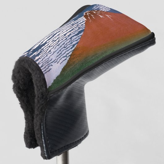 Red Fuji "Fujiyama" Volcano in Japanese Woodcut   Golfheadcover (3/4 voorkant)
