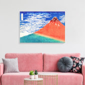 Red Fuji | Hokusai | Canvas Afdruk (Insitu (Woonkamer))