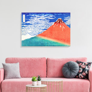 Red Fuji Hokusai Canvas Afdruk
