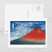 Red Fuji Hokusai Japanse Fine Art Briefkaart (Voorkant / Achterkant)