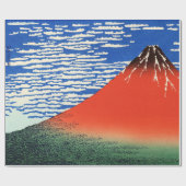 Red Fuji Hokusai Ukiyo-e Japanse kunstontkoppeling Cadeaupapier (Vlak)