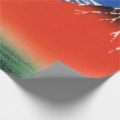 Red Fuji Hokusai Ukiyo-e Japanse kunstontkoppeling Cadeaupapier (Hoek)