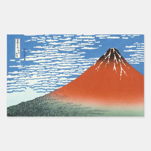 Red Fuji windvuren zuid Rechthoekige Sticker (Voorkant)