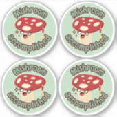 Red Fun Afstudeerder voor paddenstoelen - Verpakki Sticker (Voorkant)