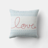 Red Fun Loopy Love Writers Sky Blue Cushio Kussen (Achterkant)