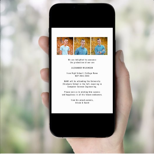 Red Fun Script 3 Foto Eenvoudig Afstuderen BBQ Par Kaart