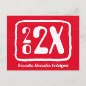 Red Funky Class Year Afstuderen Briefkaart (Voorkant)