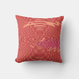 Red Funky Wave Retro Art Design Abstract Pillow Kussen