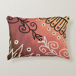 Red Funny Art Pattern Accent Kussen
