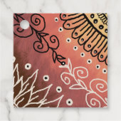 Red Funny Art Pattern Bedankjes Labels (Voorkant)